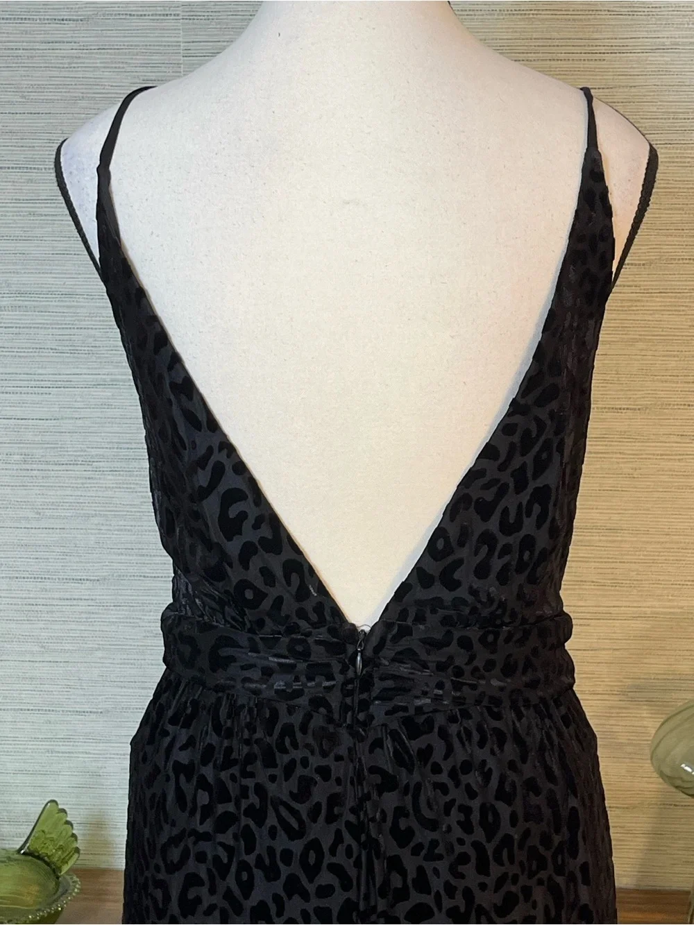 Luxxel Black Cheetah Maxi Dress Gown “Center Stage” Bodysuit Women’s Size M NWT